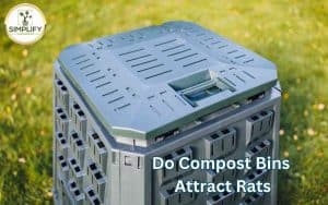 A plastic compost bin in a backyard garden, with organic waste and garden trimmings inside. Does the compost bin attract rats?